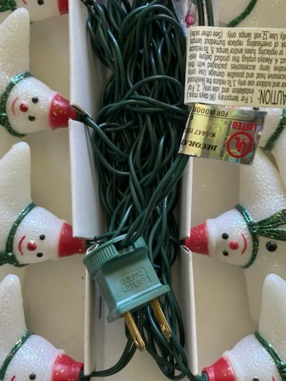 Vintage Snowman Star Blow Mold String Lights 10 Lights Kurt Adler Tested Works